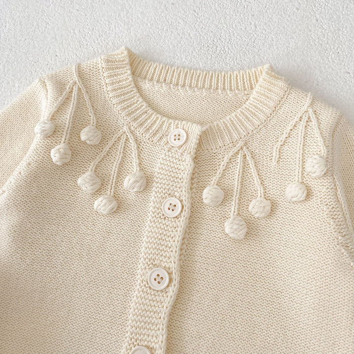 【73-100】ポンポンデザインカーディガン