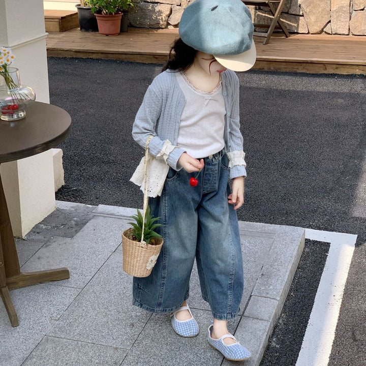 【90-140】レースデザインカーディガン