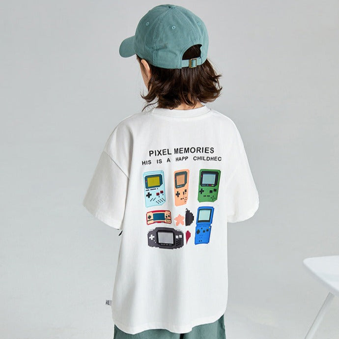 【110-150】ゲームプリントTシャツ