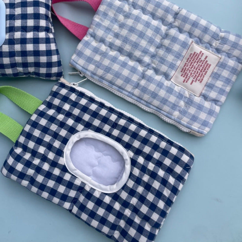 チェック柄ウェットティッシュケース