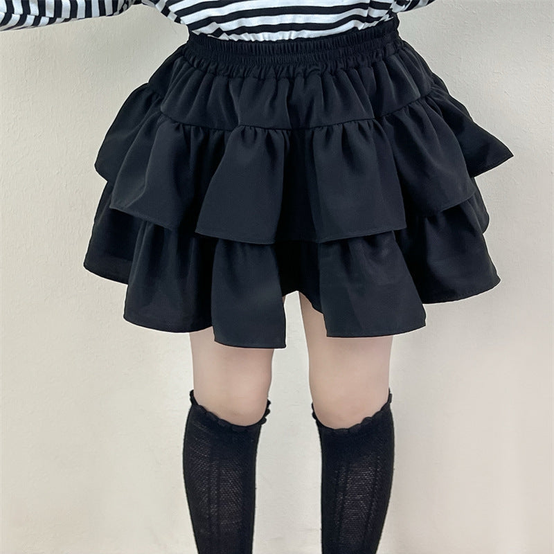 【90-140】シンプルティアードミニスカート