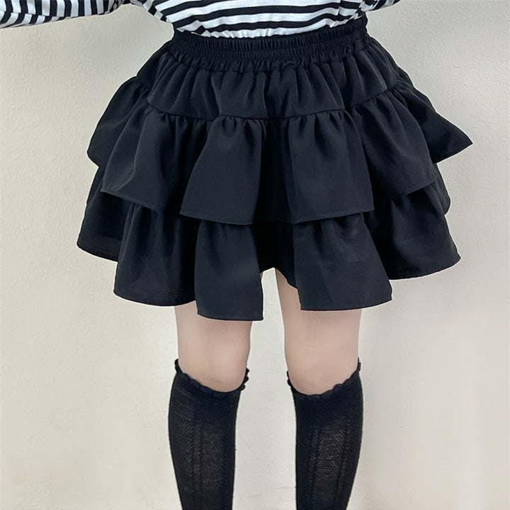 【90-140】シンプルティアードミニスカート