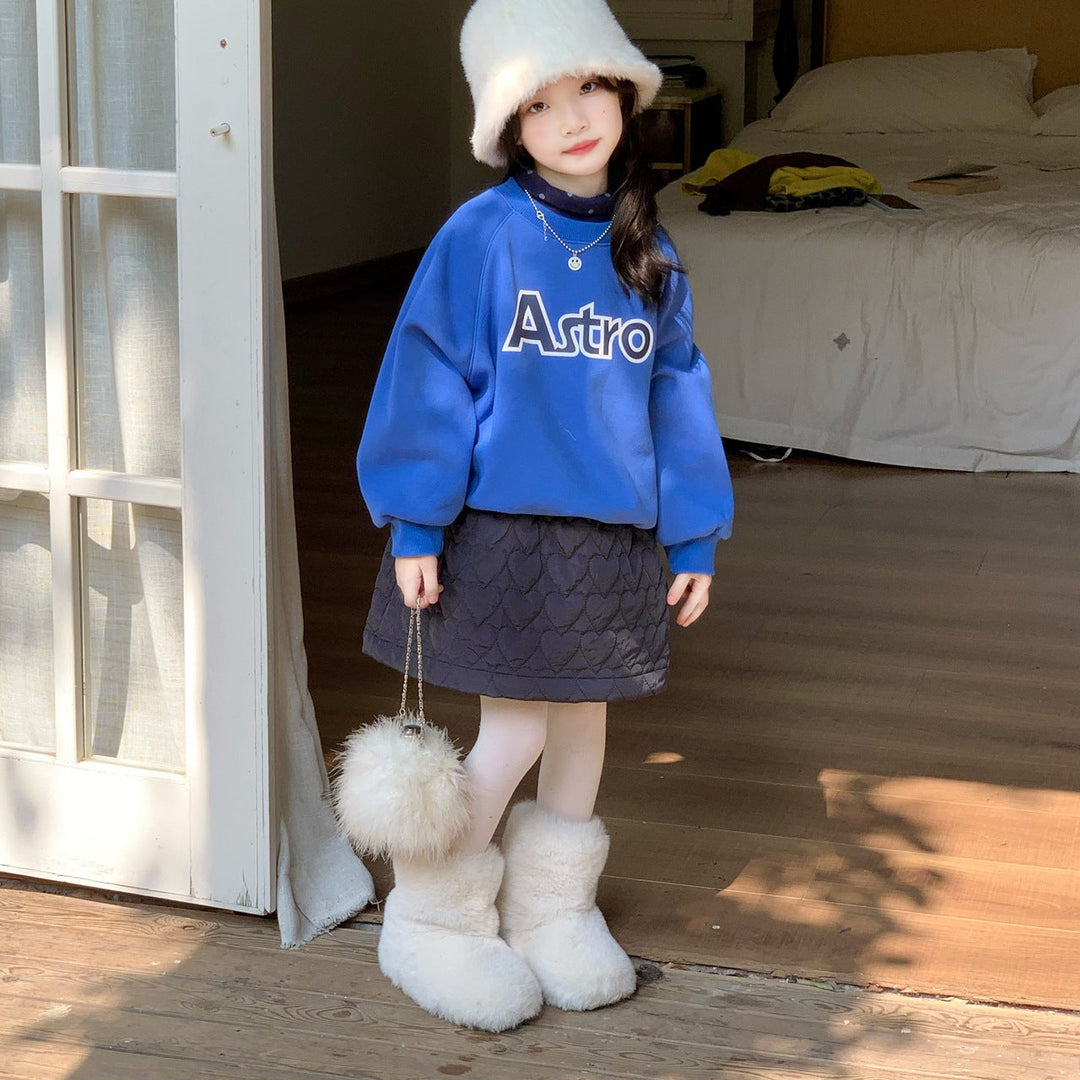 【90-140】ハート柄キルティングスカート