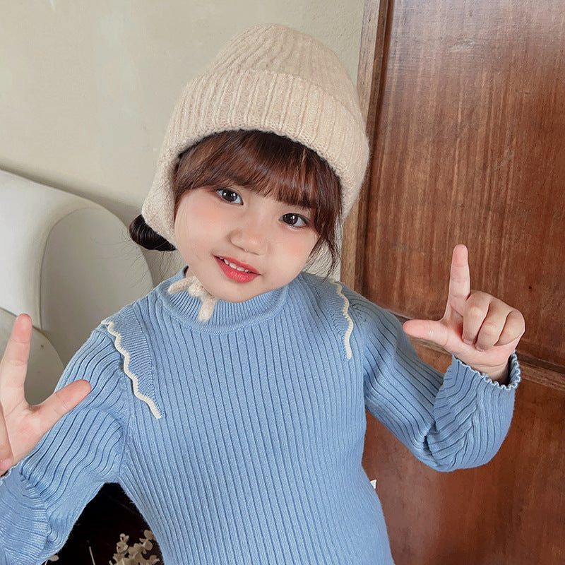 【3-10歳】耳あて付きシンプルニット帽