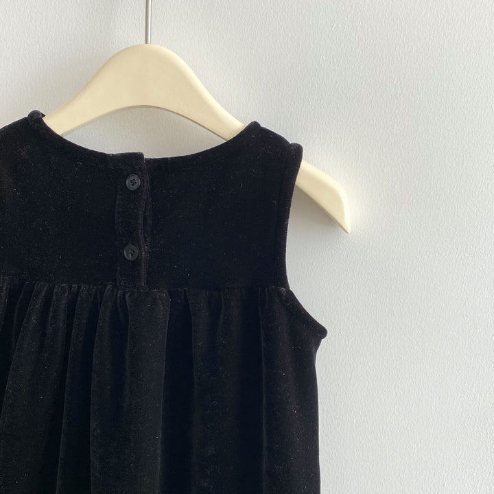 【100-140】バイカラーフリルヘムノースリーブワンピース