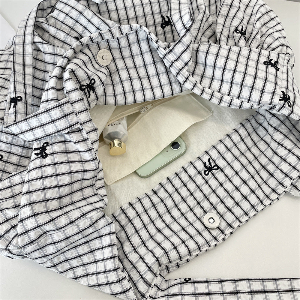 パターンプリントトートバッグ