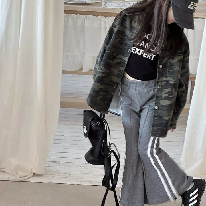 【90-150】サイドラインフレアパンツ