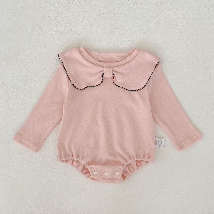 【73-90】デザインカラー長袖ロンパース