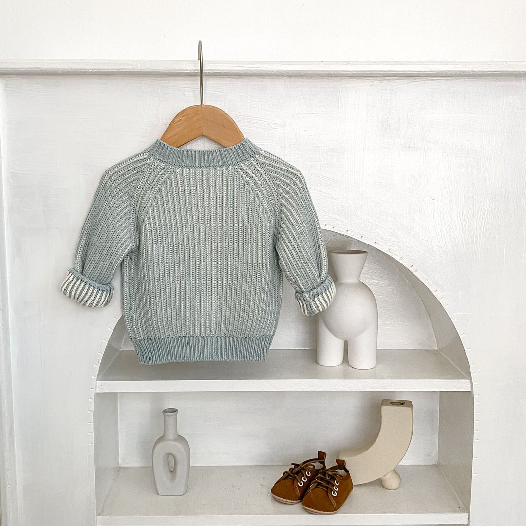 【73-100】クルーネックニットカーディガン