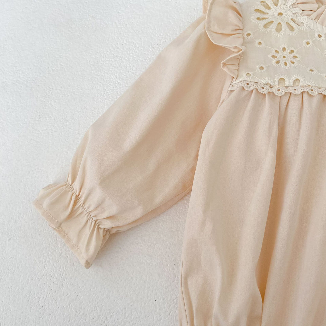 【73-100】フリルデザイン花柄ロンパース