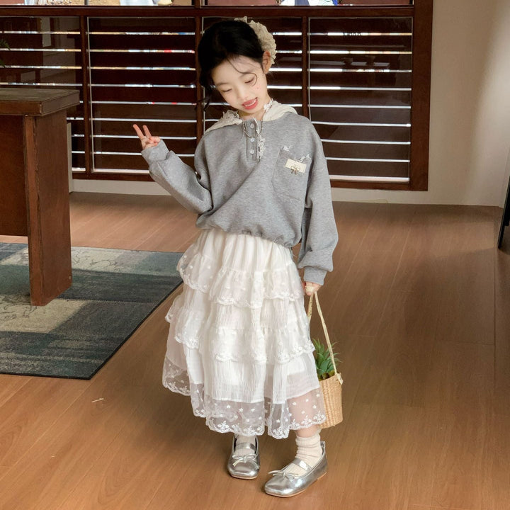 【90-140】レースフーディースウェットプルオーバー