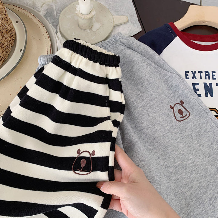 【90-140】ワンポイントベアリラックスパンツ