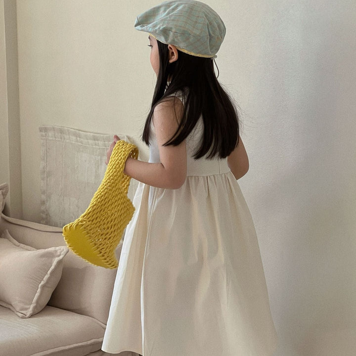 【90-150】ウエスト切替ノースリワンピース