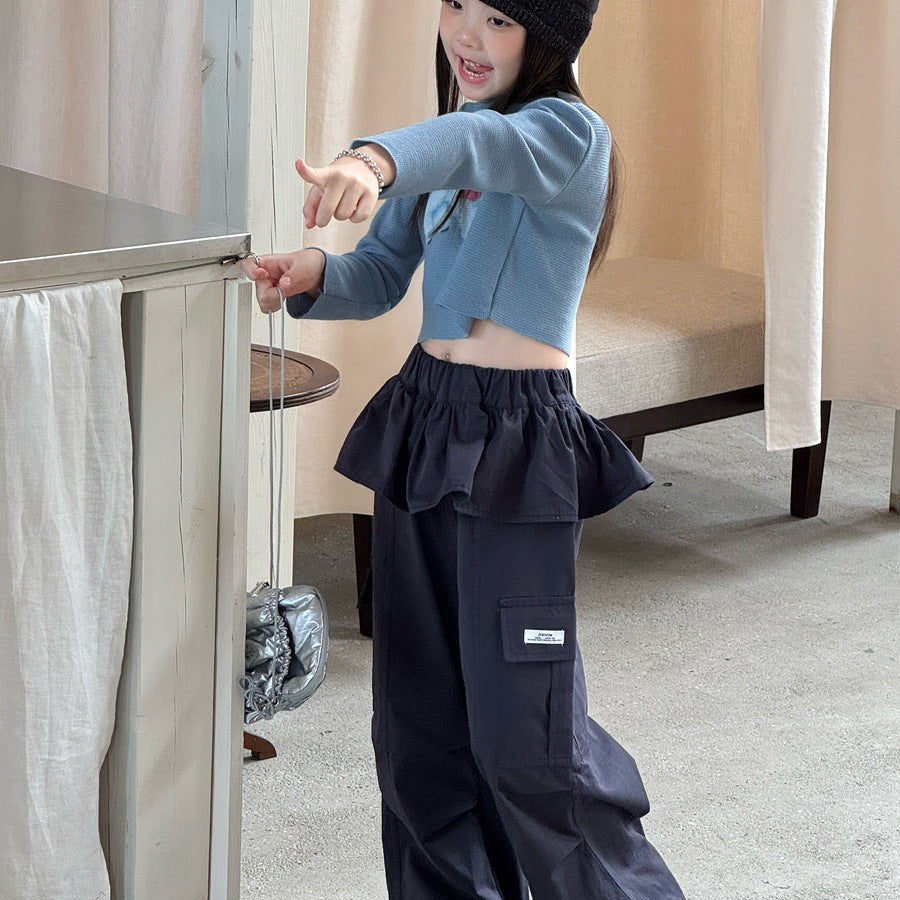 【90-150】レイヤード風カーゴパンツ