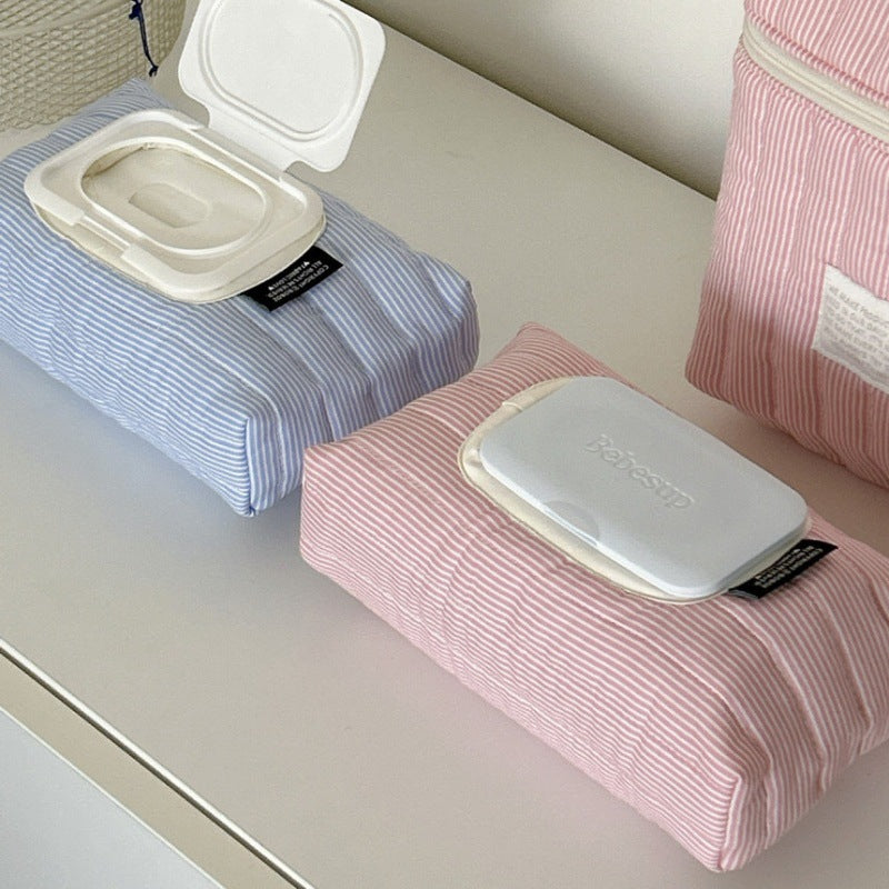 細ストライプウェットティッシュケース
