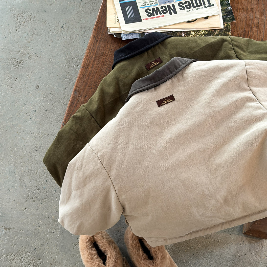 【80-130】バイカラー中綿ジャケット