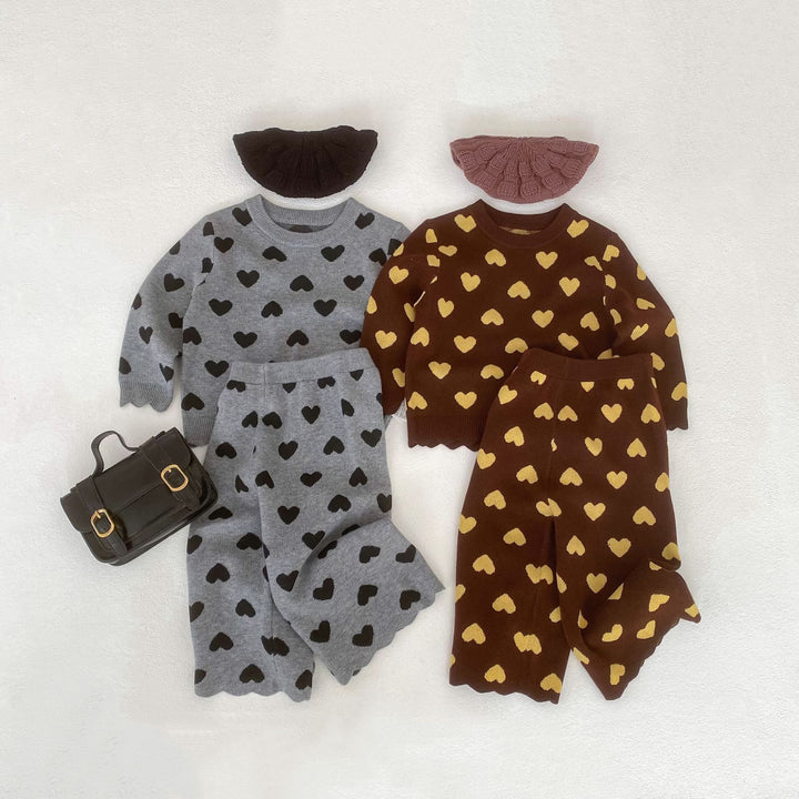 【73-130】スカラップデザインハート柄セットアップ