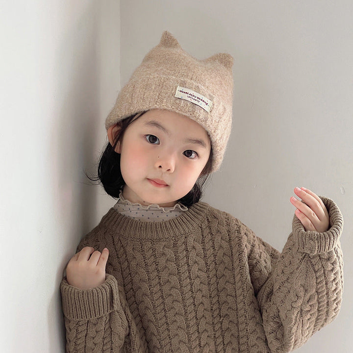 【48-52cm】ねこ耳あったかニット帽