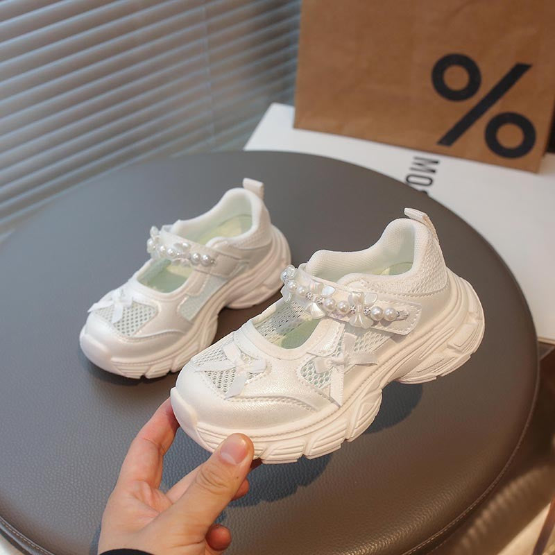 【16.5-22.0】デコラティブデザインメッシュシューズ