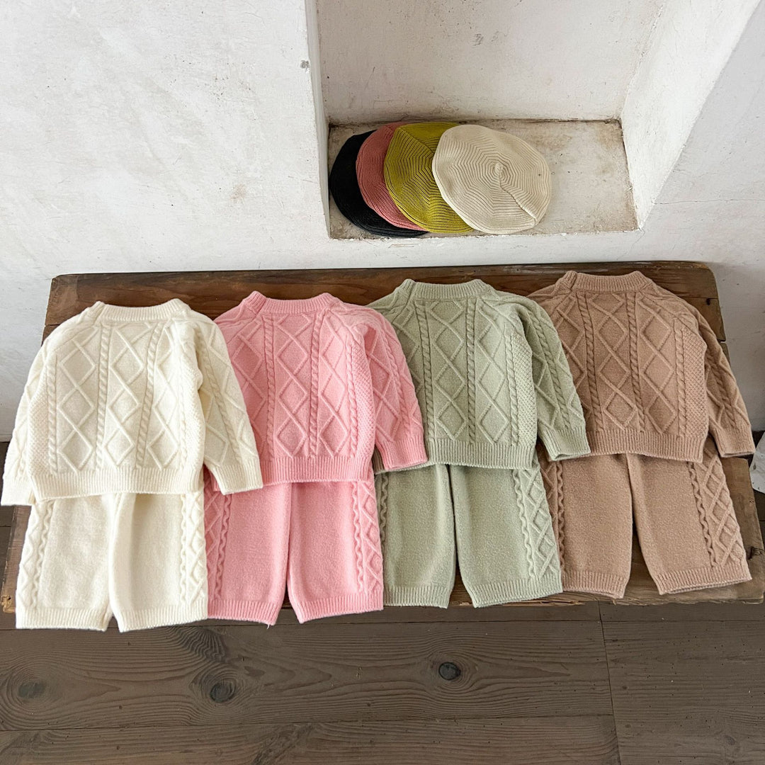 【73-110】アーガイル編みニットセットアップ