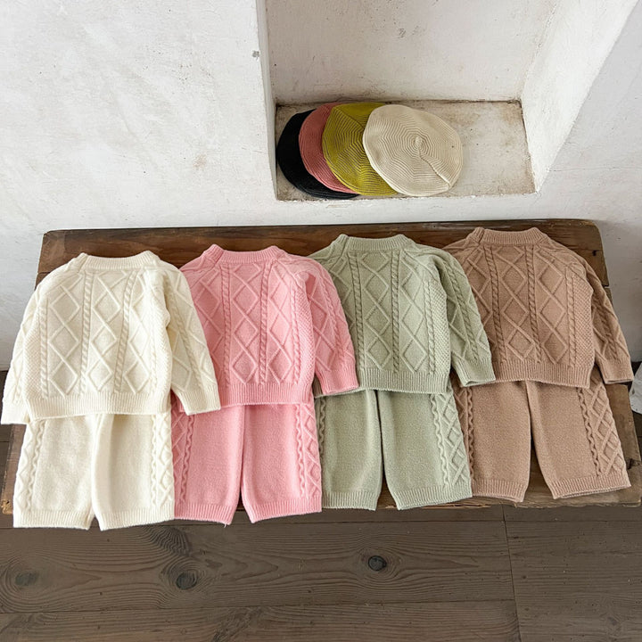 【73-110】アーガイル編みニットセットアップ