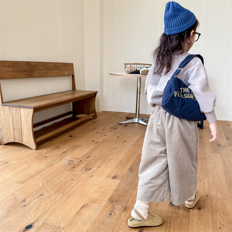 【80-130】コーデュロイワイドパンツ