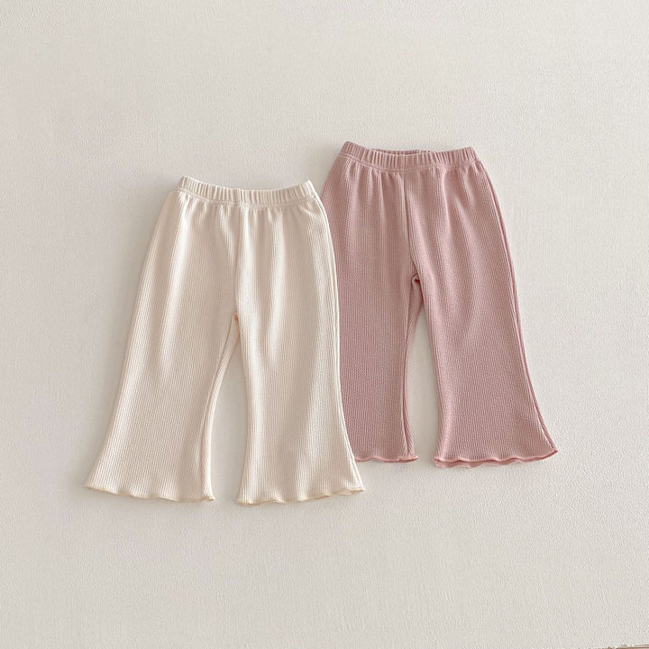 【80-130】フリルヘムカーデ×ロングパンツセット