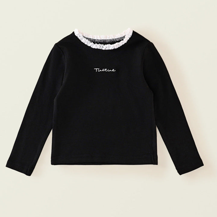 【90-140】首元レースロングTシャツ