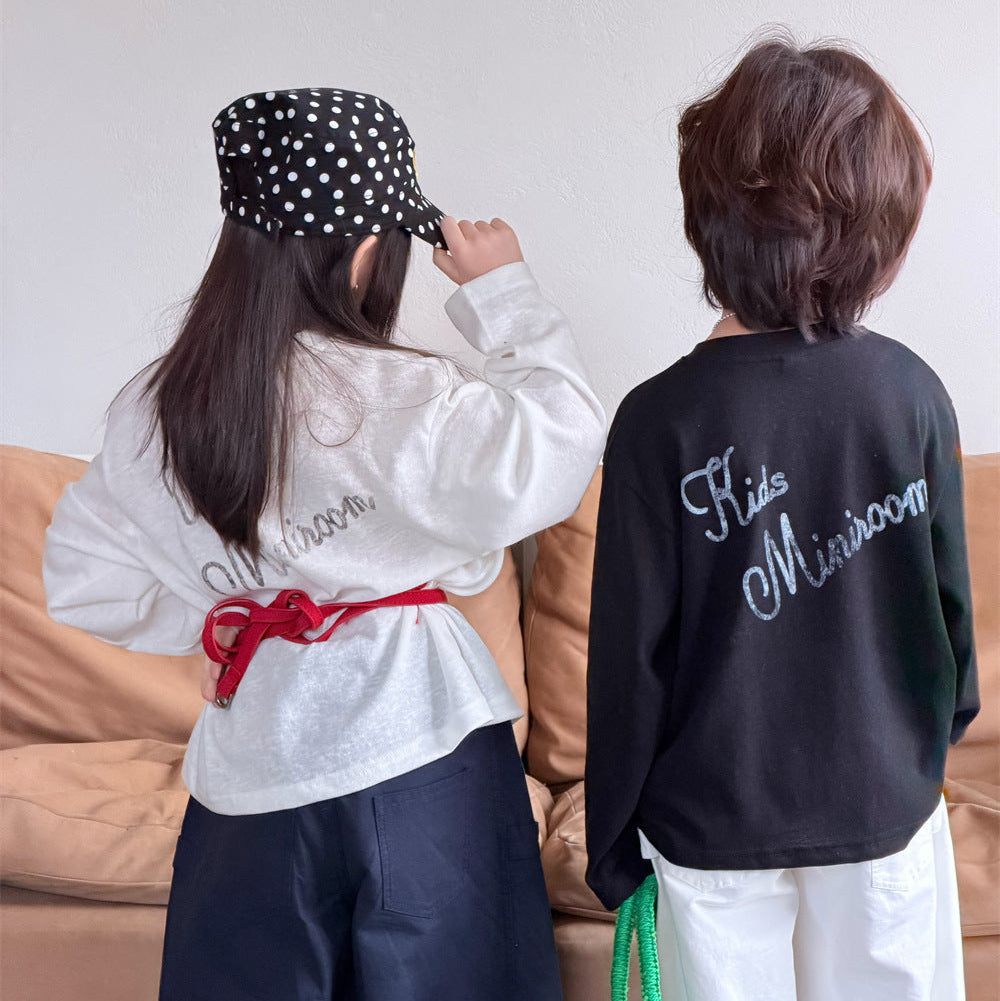 【90-150】英字デザインカジュアルロンT