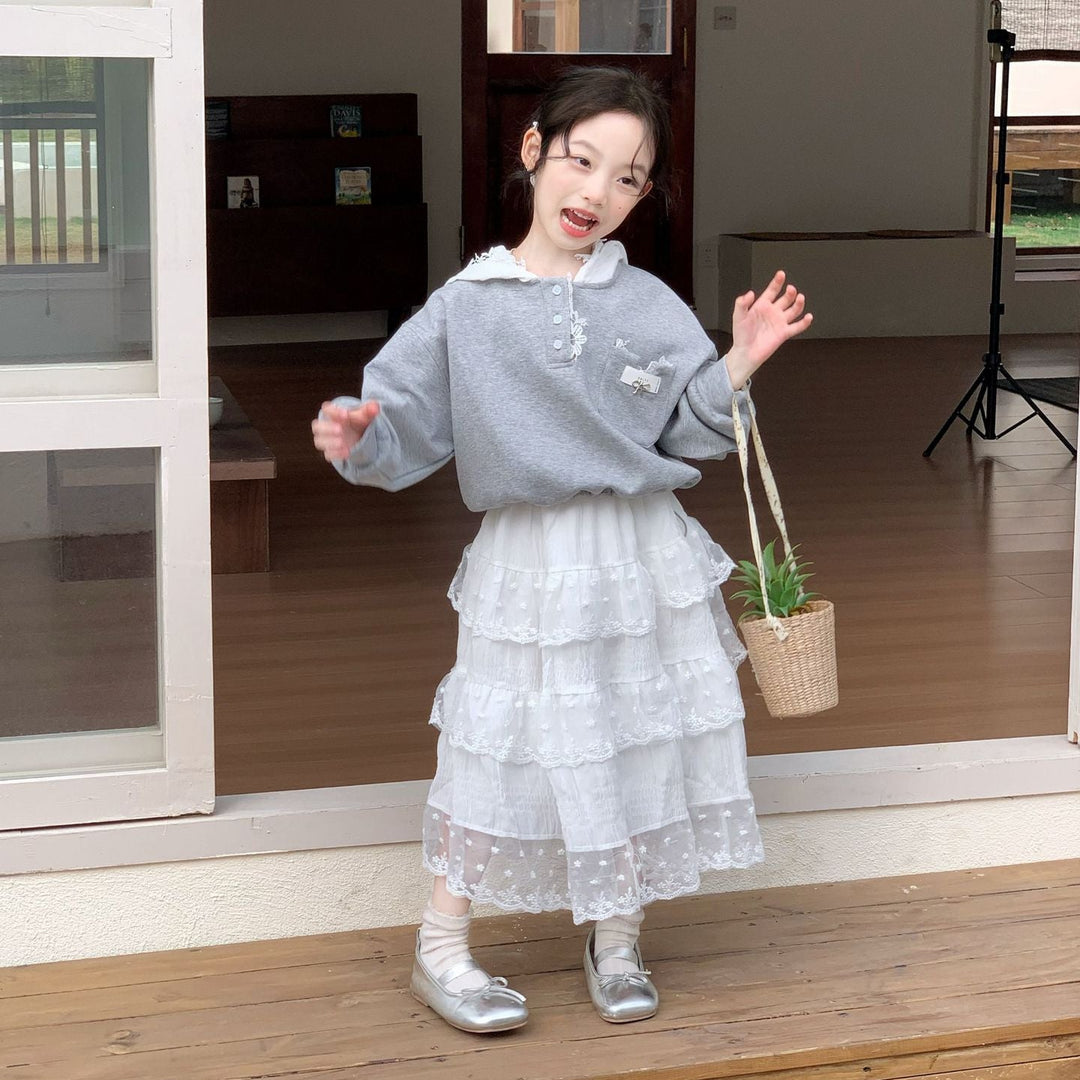 【90-140】レースフーディースウェットプルオーバー