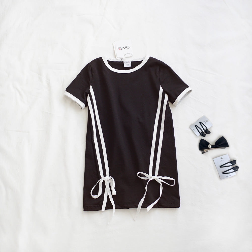 【90-140】サイドラインデザインTシャツワンピース