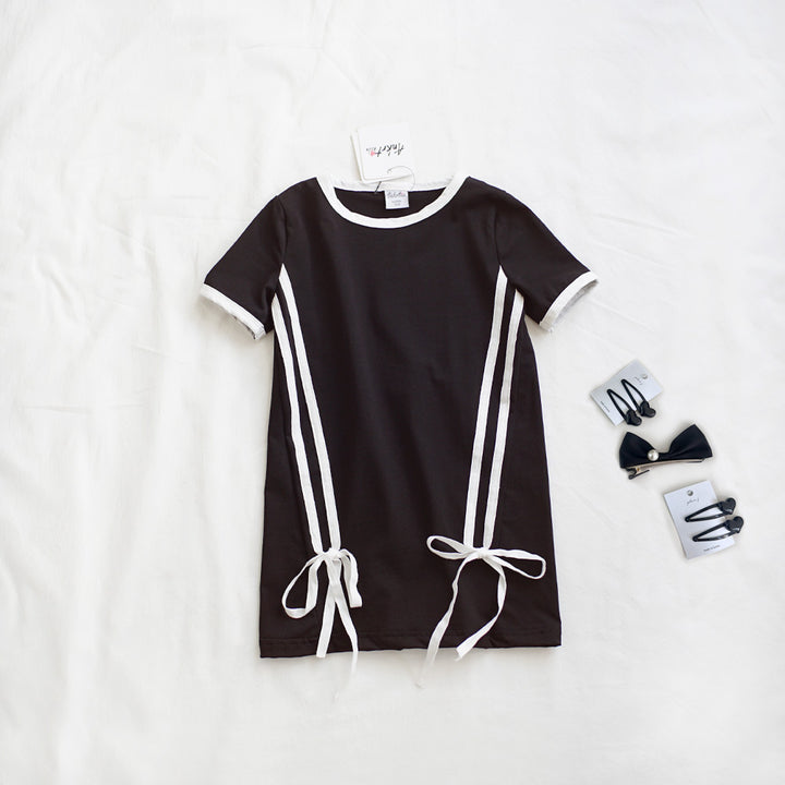 【90-140】サイドラインデザインTシャツワンピース