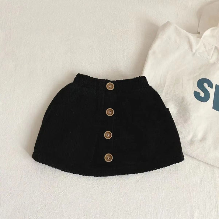 【90-140】フロントボタンコーデュロイスカート