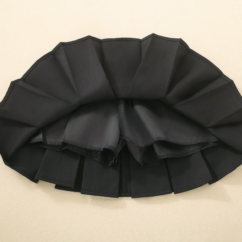 【110-150】リボン付きボックスプリーツスカート