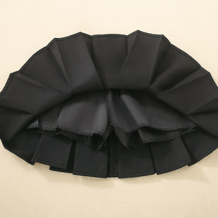 【110-150】リボン付きボックスプリーツスカート