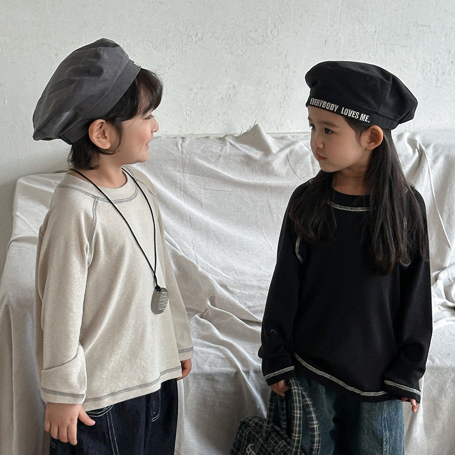 【80-140】ラインデザイン長袖カットソー