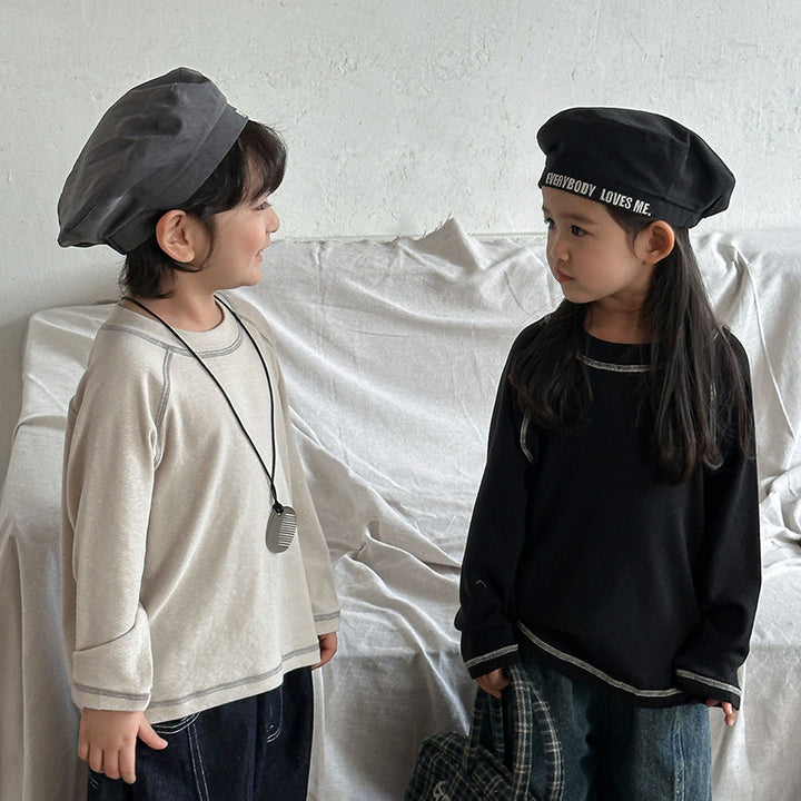 【80-140】ラインデザイン長袖カットソー