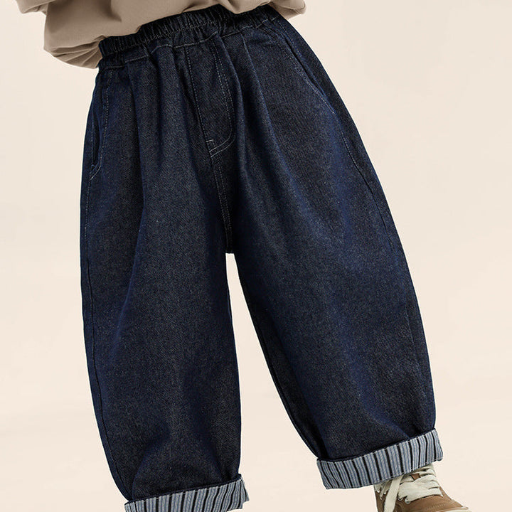 【90-140】ストライプデザインロングパンツ