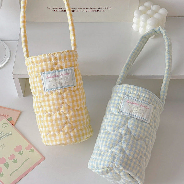 チェック柄カップホルダー