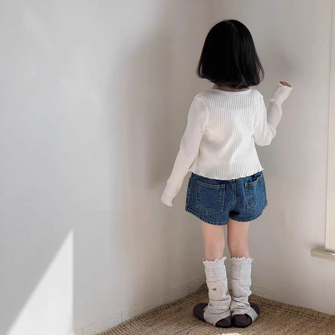 【73-120】リブメロウショートカーディガン