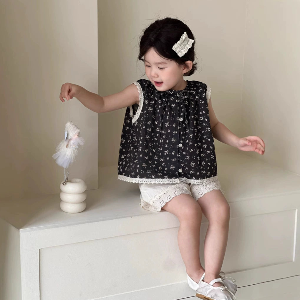 【90-140】レースヘムショートパンツ