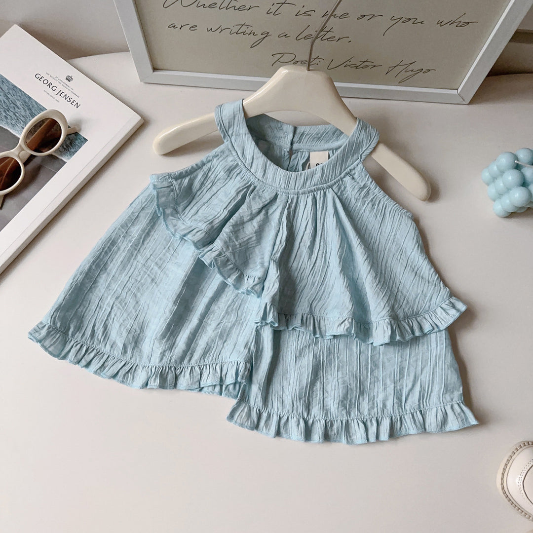 【90-140】フリルデザインホルターネックセットアップ