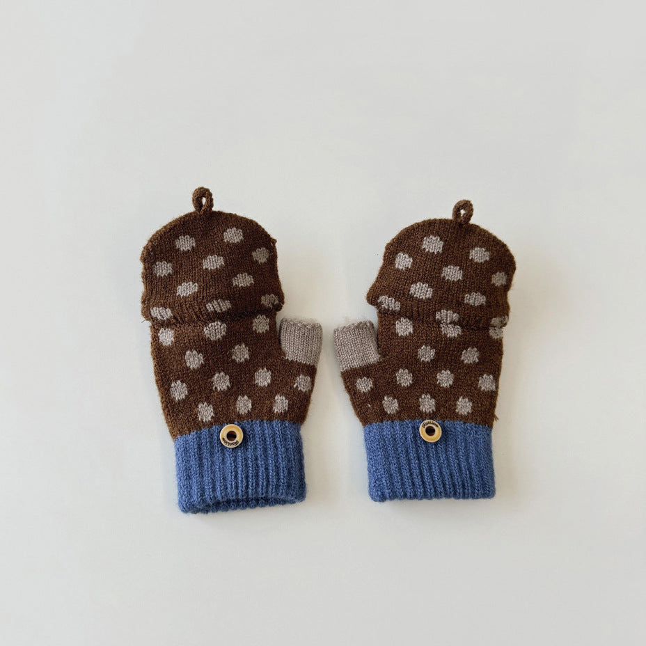 【3Y-8Y】パターンプリント指出しニットグローブ