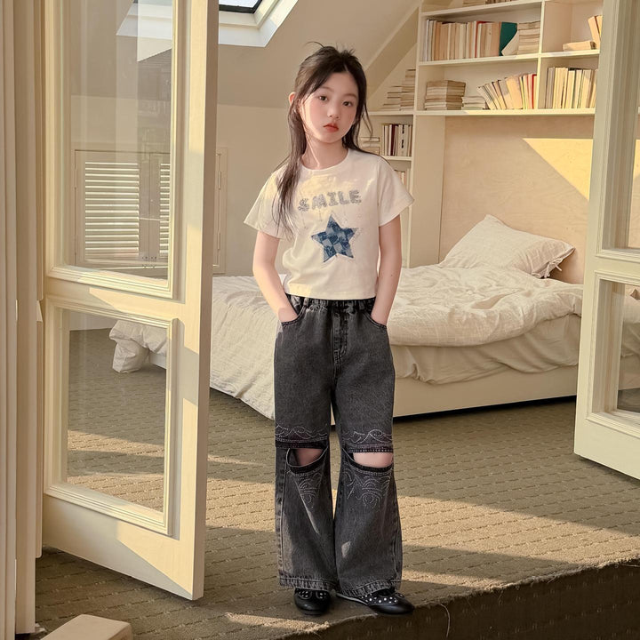 【100-150】SMILE＆STAR Tシャツ