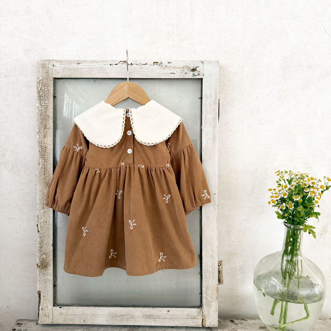 【73-120】リボンデザイン長袖ワンピース