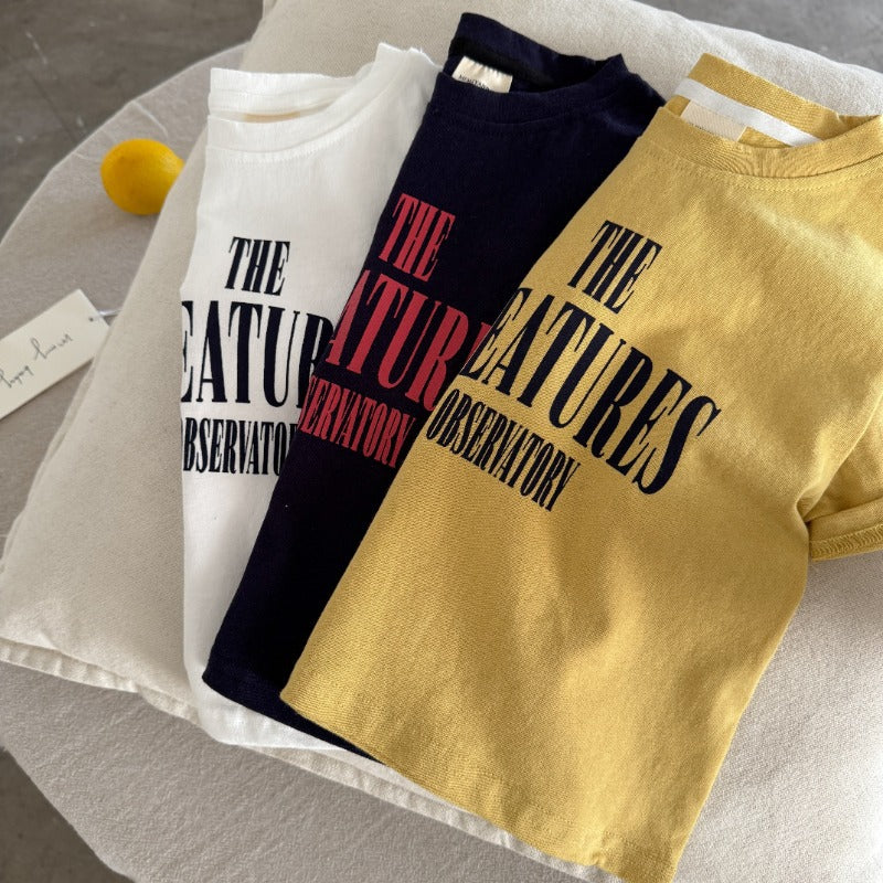 【90-140】英字ロゴデザインTシャツ