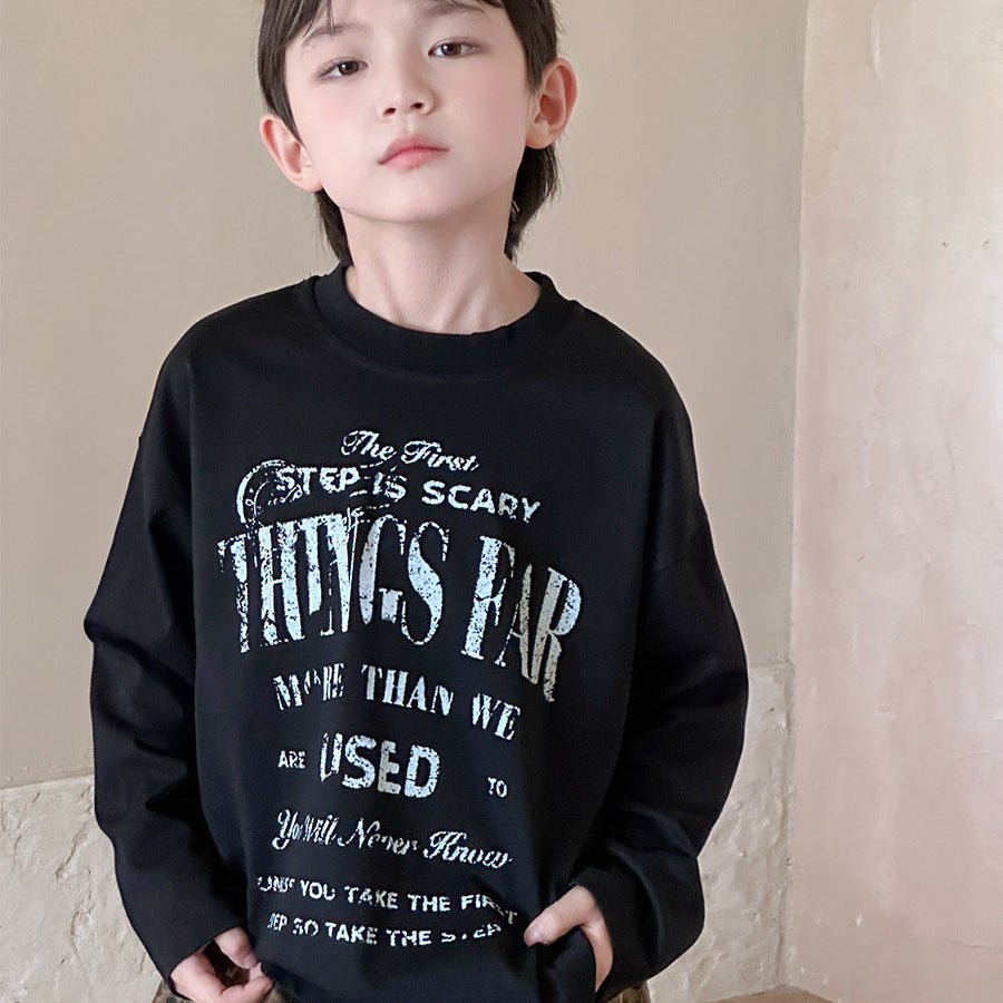 【90-150】フロントロゴ長袖Tシャツ