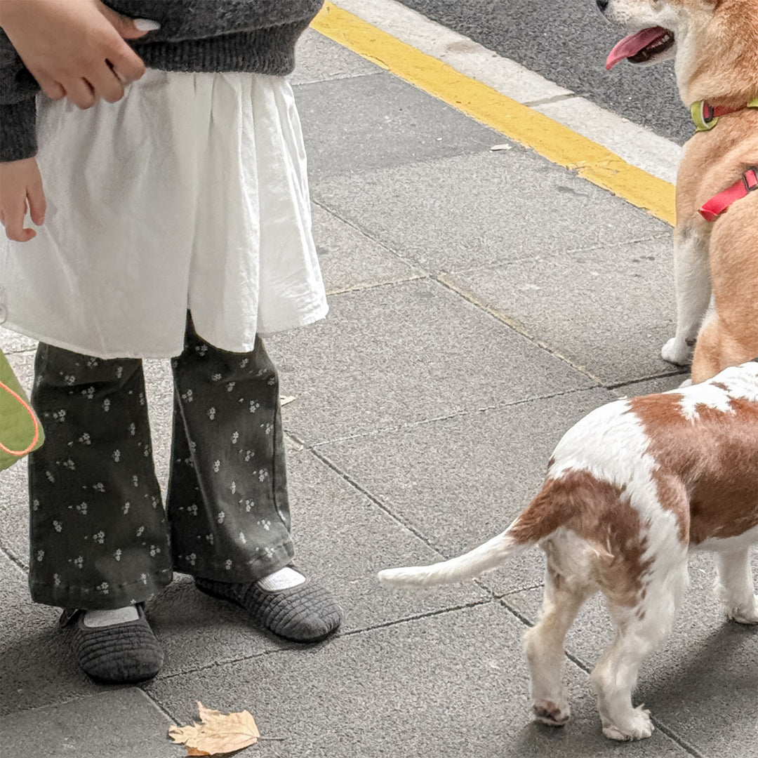 【80-130】ウエストフリルロングパンツ