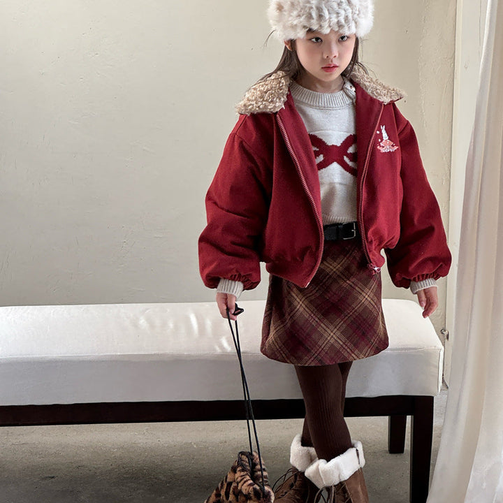 【90-150】ショルダーボタンニットトップス