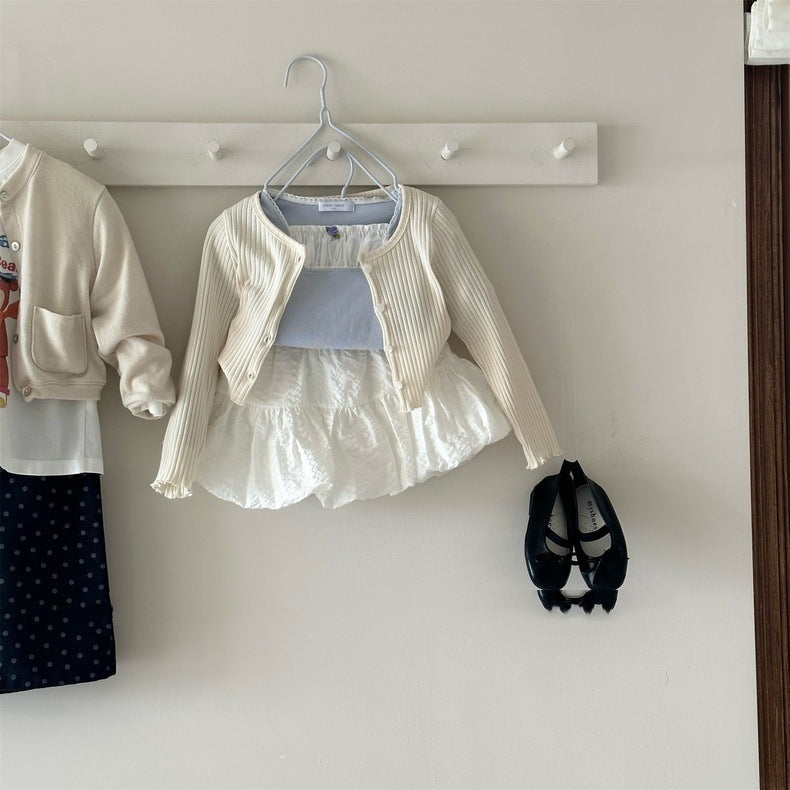 【73-120】リブメロウショートカーディガン